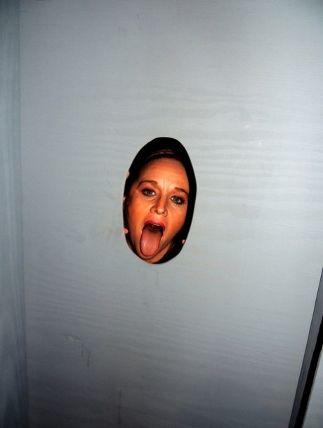 PAWG Dee Siren sucks cock thru a gloryhole before being fucked