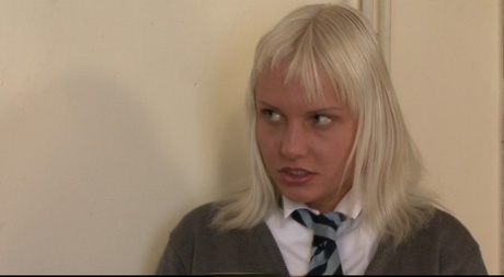 Blonde schoolgirls bend over for hardcore spanking sessions