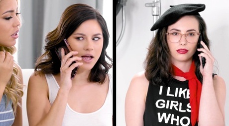 Teen girls Alina Lopez & Shyla Jennings try lesbians sex in front of family
