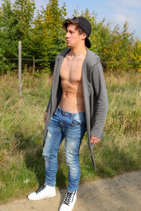 Naughty grandma having outdoor sex with her neighbor's handsome son
