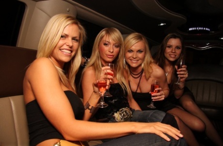 Glamorous teens pose provocatively in their hot outfits at an awards party