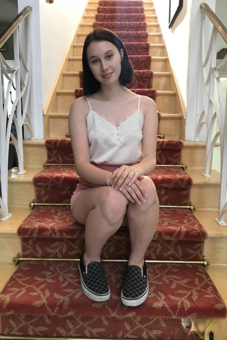 Innocent American Malory Malibu displaying her meaty pussy & asshole up close