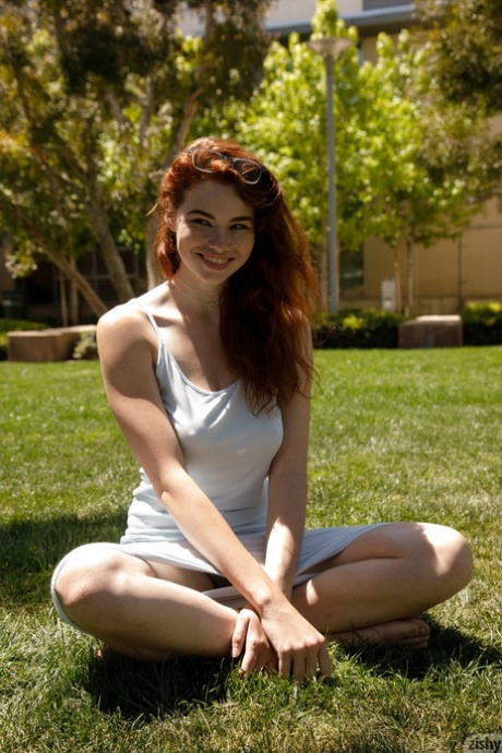 Sexy babe Sabrina Lynn shows her perfect body in a see-through dress in public