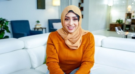 Wife in a hijab Lilly Hall sucks cock & gets fucked doggystyle by her hubby