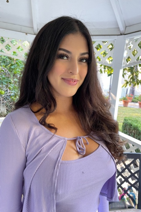 Amateur Latina girlfriend Sophia Leone lets out her breasts & big ass on a bed