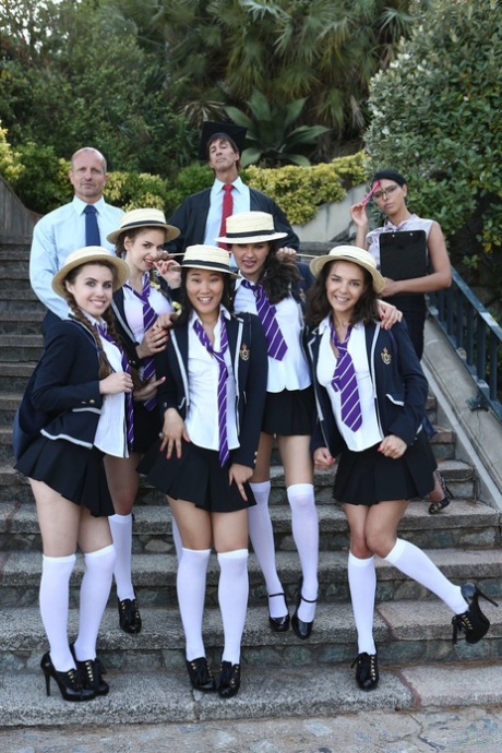 Russian schoolgirl Kira Queen enjoys a wild FFM threesome with a hot teacher