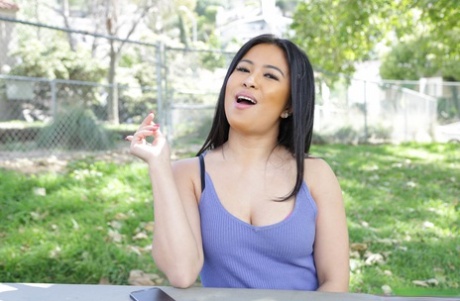 Sexy petite Asian babe Maya Mona gets a hardcore POV bang and a facial cumshot