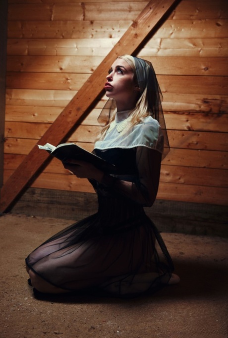 Naughty nun Chloe Cherry dress a playboy outfit and gets rammed in a DP 3some