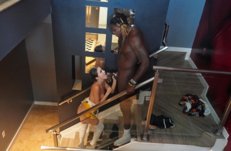 Sexy babe Kylie Quinn lets a black man eat her pussy before enjoying his BBC